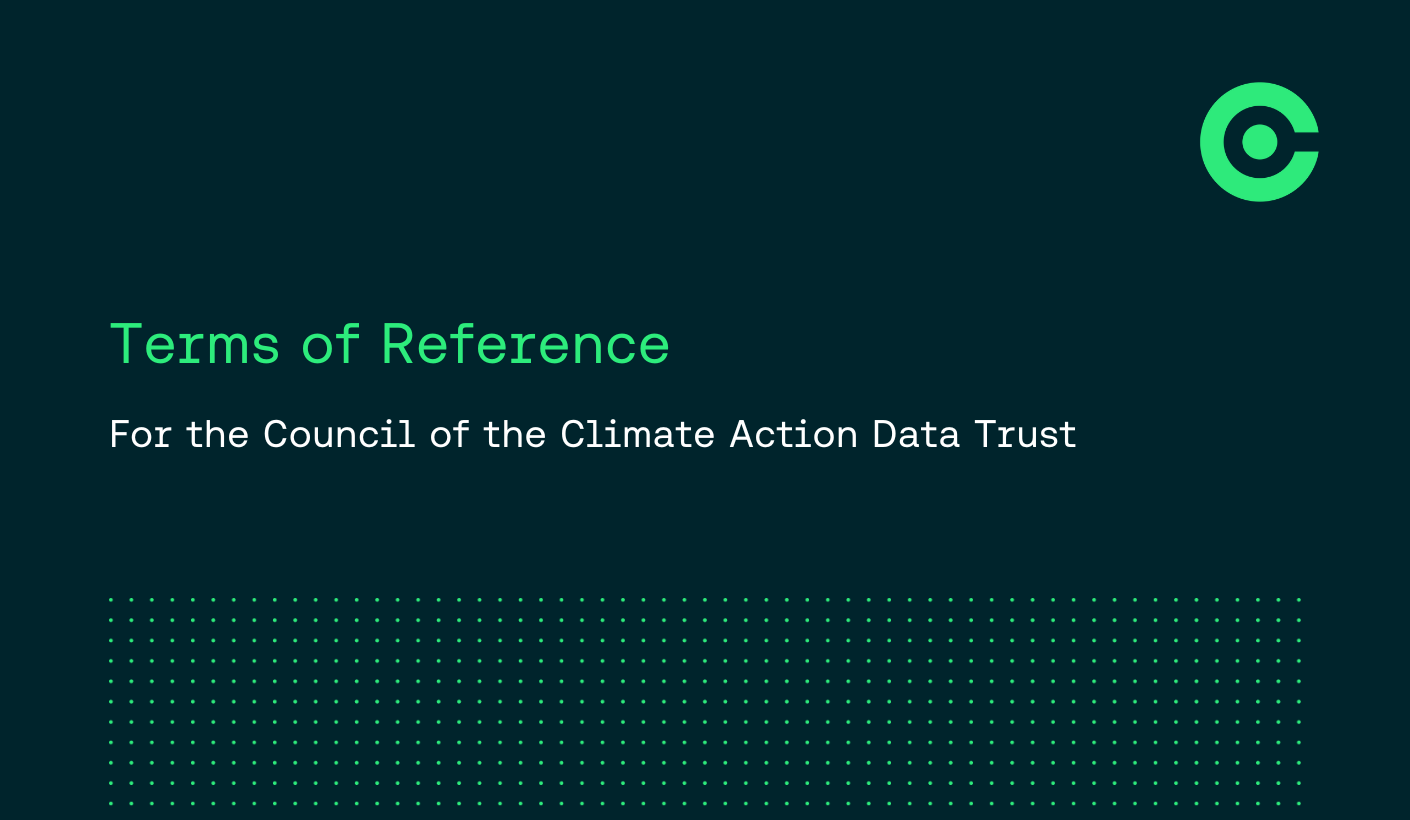 Terms of Reference for the CAD Trust Council : Climate Action Data Trust